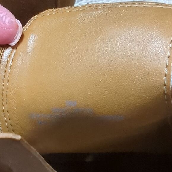 Nine West Tan Wedge Suede Shoes with Textured Grip - Picture 4 of 5